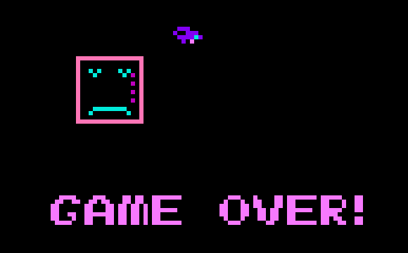 Cropped screenshot of my NES game showing Game Over!